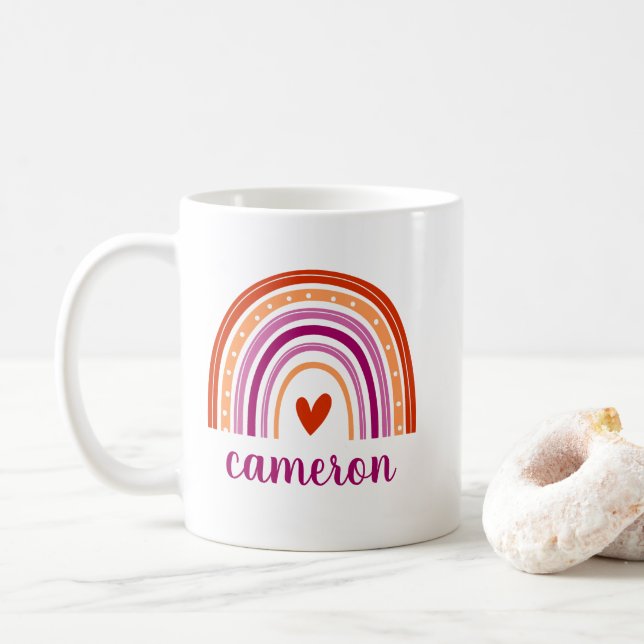 Lesbian Rainbow Personalised Coffee Mug (With Donut)