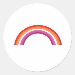 Lesbian Rainbow Sunset Classic Round Sticker