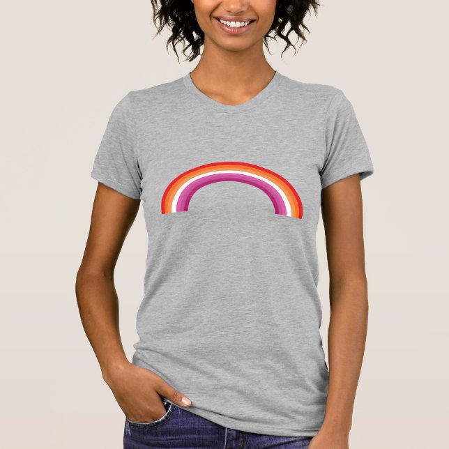 Lesbian Rainbow Sunset T-Shirt (Front)