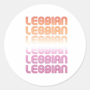 Lesbian Retro Pattern Design Classic Round Sticker