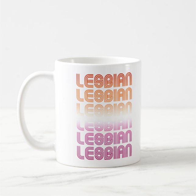 Lesbian Retro Pattern Design Coffee Mug (Left)