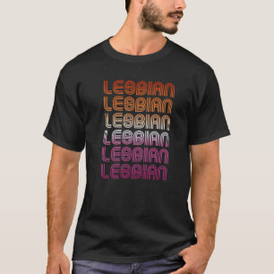 Lesbian Retro Pattern Design T-Shirt