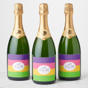 Lesbian Sapphic Flag Wedding Sparkling Wine Label