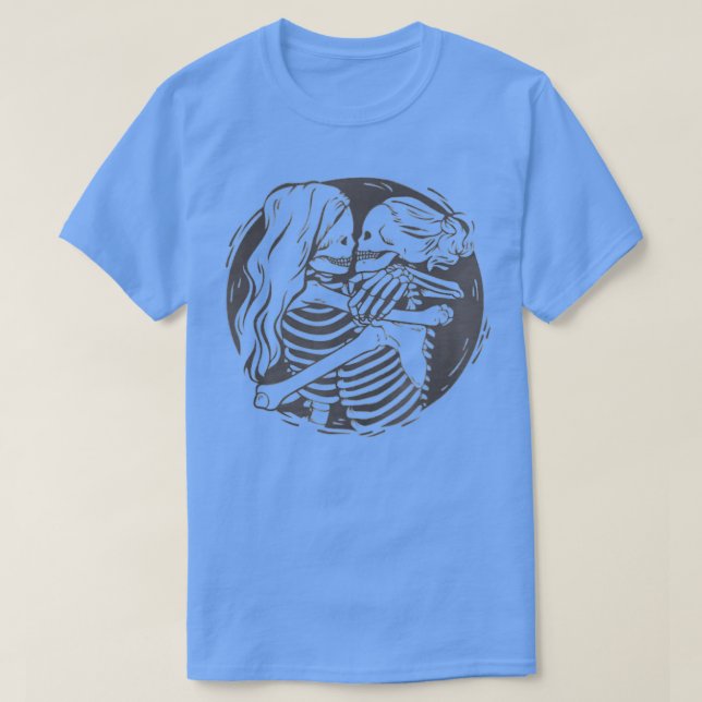 Lesbian Skeleton Love  T-Shirt (Design Front)
