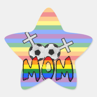 Lesbian Soccer Mum (w/ rainbow) Star Sticker