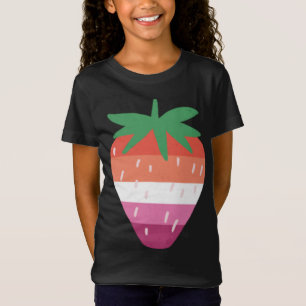 Lesbian Strawberry LGBTQ Pink Pride Flag Cottageco T-Shirt