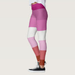 Lesbian Stripes Flag Pink Red Pride Leggings<br><div class="desc">This design was created through digital art. It may be personalised by clicking the customise button and changing the colour, adding a name, initials or your favourite words. Contact me at colorflowcreations@gmail.com if you with to have this design on another product. Purchase my original abstract acrylic painting for sale at...</div>