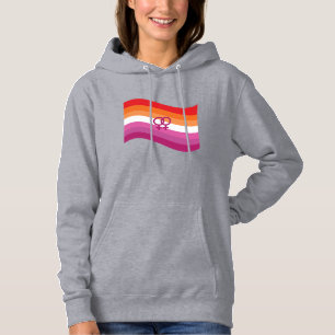 Lesbian Sunset Love Pride Wavy Flag Hoodie