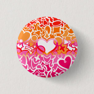 Lesbian Sunset Pride Squiggle 3 Cm Round Badge