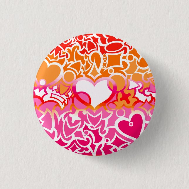 Lesbian Sunset Pride Squiggle 3 Cm Round Badge (Front)