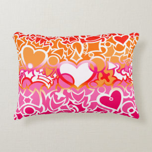 Lesbian Sunset Pride Squiggle Decorative Cushion