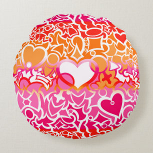 Lesbian Sunset Pride Squiggle Round Cushion