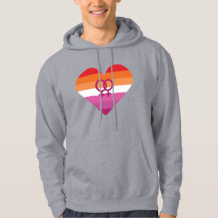 Lesbian Sunset WLW Heart Hoodie