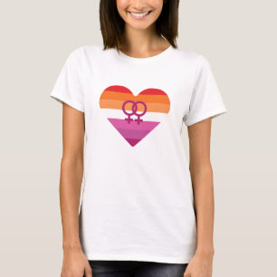 Lesbian Sunset WLW Heart T-Shirt