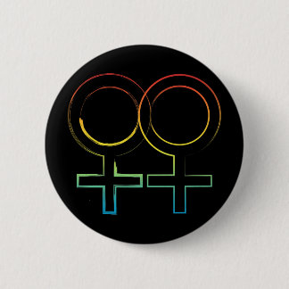 lesbian symbol 6 cm round badge