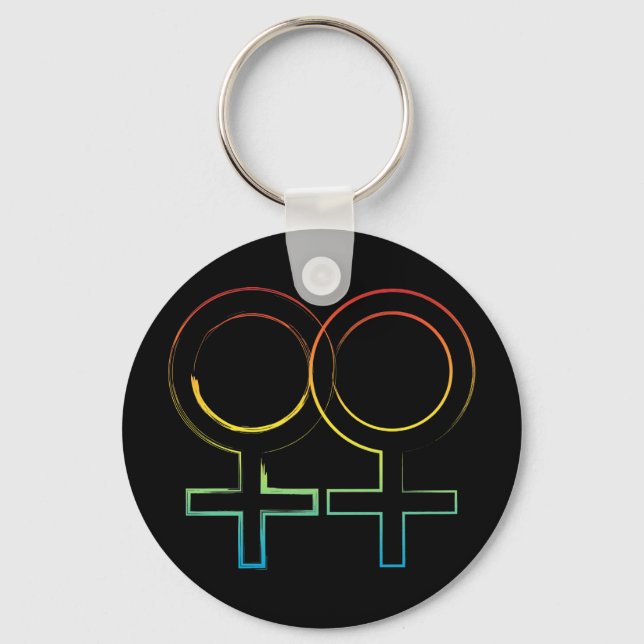 lesbian symbol key ring (Front)