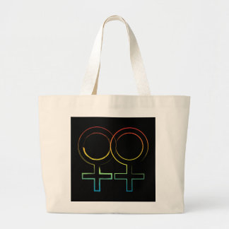 lesbian symbol large tote bag