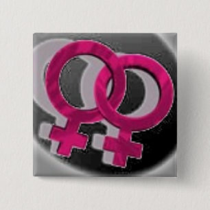 Lesbian Symbols Black 15 Cm Square Badge