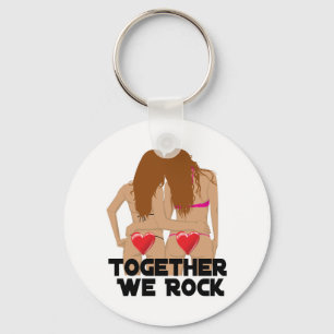 Lesbian Together We Rock Key Ring