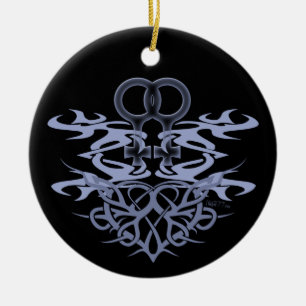 Lesbian Tribal Heart Custom Ornaments