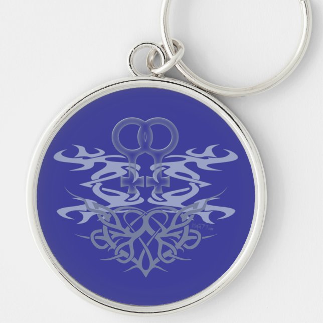 Lesbian Tribal Heart Keychain (Front)
