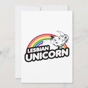 Lesbian Unicorn Rainbow Holiday Card