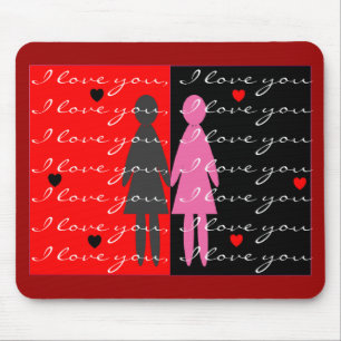 Lesbian Valentine cards and gifts Mouse Mat
