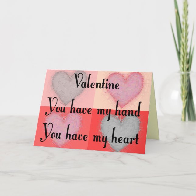Lesbian Valentine Gifts "You Have My Heart" Holiday Card (Front)