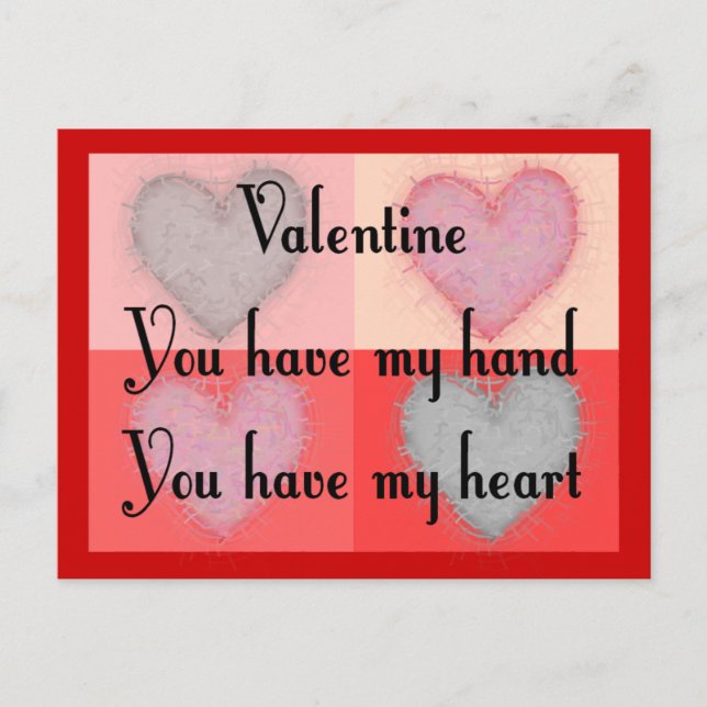 Lesbian Valentine Gifts "You Have My Heart" Holiday Postcard (Front)