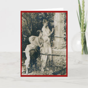 Lesbian Valentine Girls Vintage Holiday Card