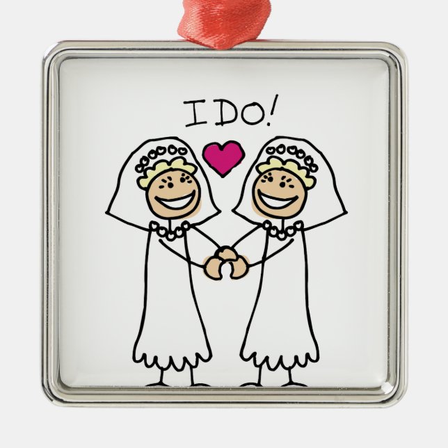 Lesbian Wedding Bridal Metal Tree Decoration (Front)