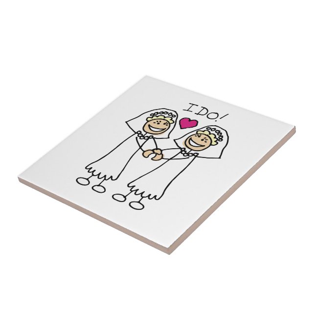 Lesbian Wedding Bridal Tile (Side)