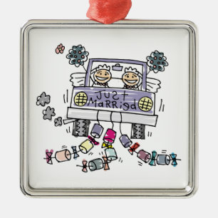 Lesbian Wedding Brides Metal Tree Decoration