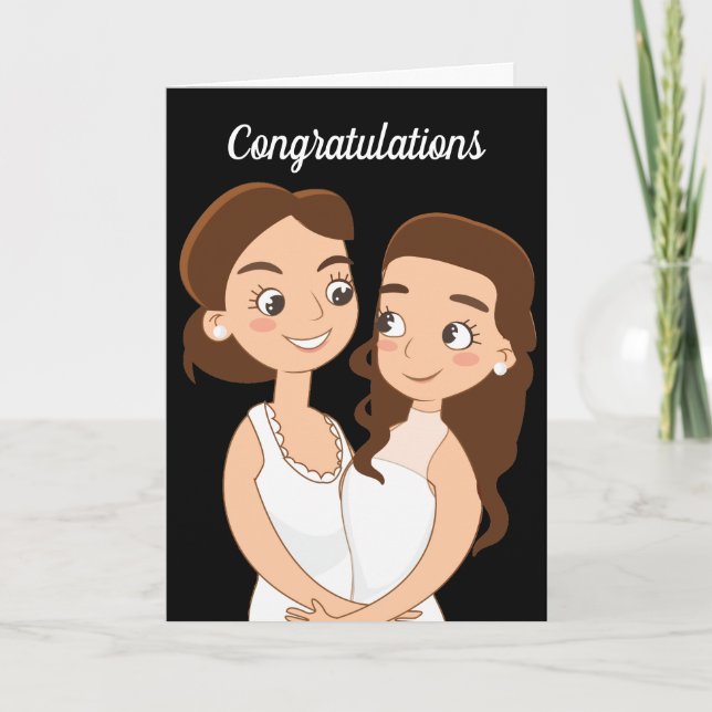 Lesbian Wedding Congratulations Women in Love Card (Front)