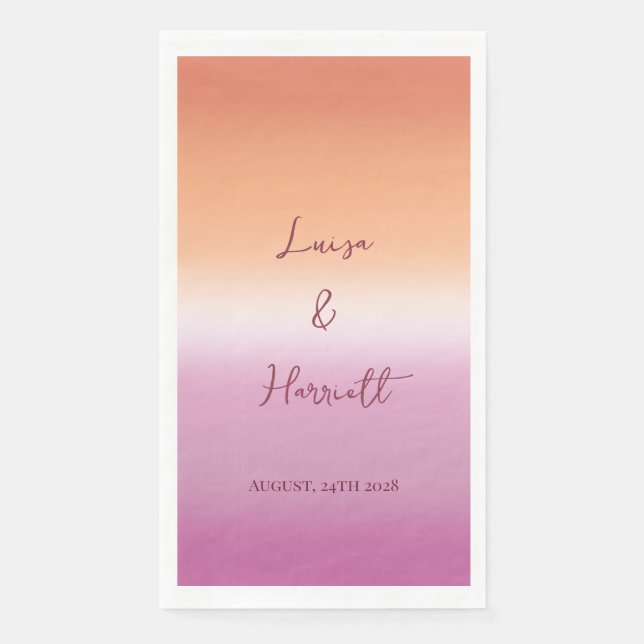 Lesbian Wedding Dinner Pride Flag Gradient Napkin (Front)