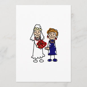 Lesbian Wedding One Bride Invitation