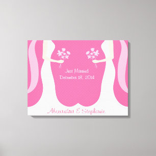 Lesbian Wedding Personalised Canvas Print
