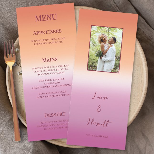 Lesbian Wedding Photo Pride Flag Gradient Menu (Creator Uploaded)