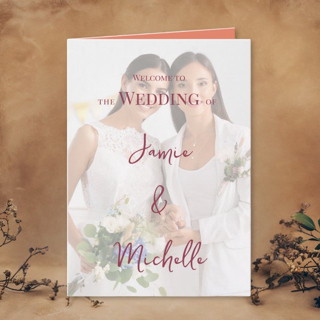 Lesbian Wedding Photo Pride Flag Gradient Programme (Creator Uploaded)