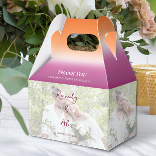 Lesbian Wedding Photo Pride Gradient Thank You Favour Box