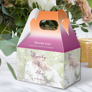 Lesbian Wedding Photo Pride Gradient Thank You Favour Box
