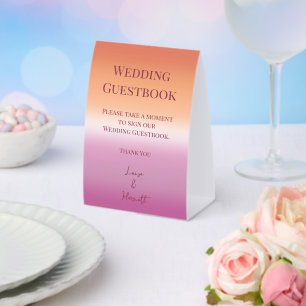 Lesbian Wedding Pride Flag Gradient Guestbook Sign