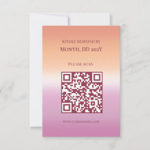 Lesbian Wedding Pride Flag Gradient QR Code RSVP Card