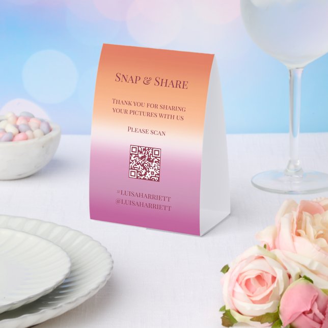 Lesbian Wedding Pride Flag Gradient Snap and Share (Insitu(Wedding))