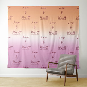 Lesbian Wedding Pride Flag Gradient Step & Repeat Tapestry