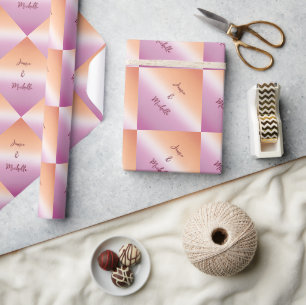Lesbian Wedding Pride Flag Gradient  Wrapping Paper