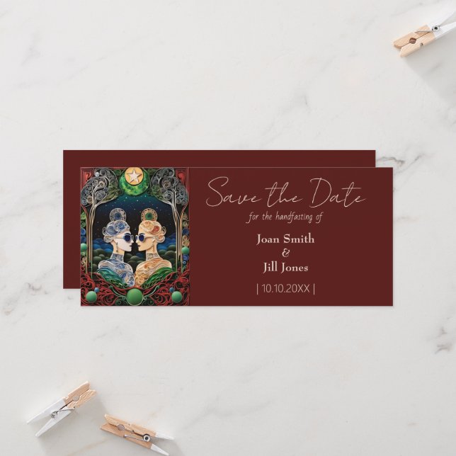 Lesbian Wedding Save the Date (Front/Back In Situ)