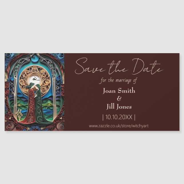 Lesbian Wedding Save the Date Magnet (Front)