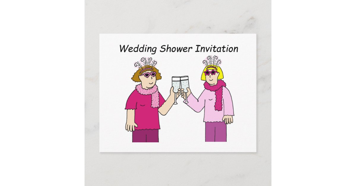 Lesbian Wedding Shower Invitation. Invitation Postcard | Zazzle