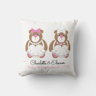 Lesbian Wedding Teddy Bear Brides gift  Cushion